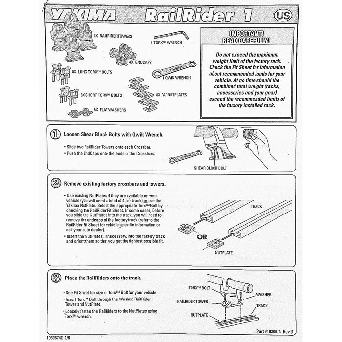 Yakima Railrider Tower Kit