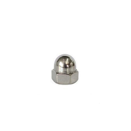 A stainless steel acorn nut used for roof rack risers.