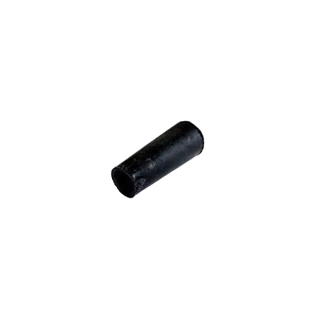 A black rubber door bumper designed for use with side swing access doors on pop up campers.