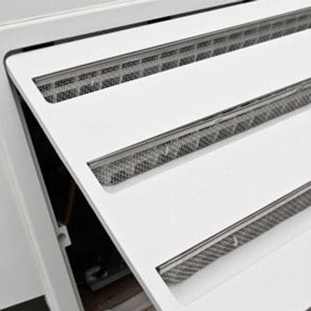 camper refrigerator vent big screen shown installed in the refrigerator vent