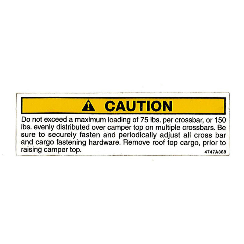 Caution Label Roof Rack