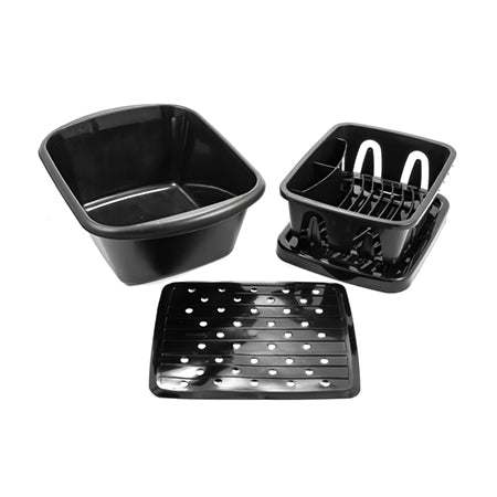 black camper dish drainer set