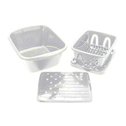 white camper dish drainer set