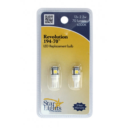 Cool White LED 2 Pack 194 Marker Lamp Bulbs