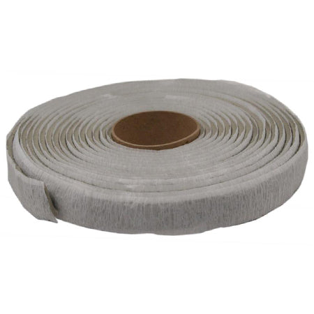 A roll of gray putty tape with a paper backing.