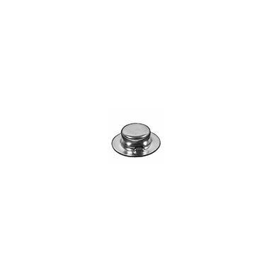 A single silver-colored 1/4 inch push nut on a white background.