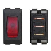 black rocker switch showing the front and rear