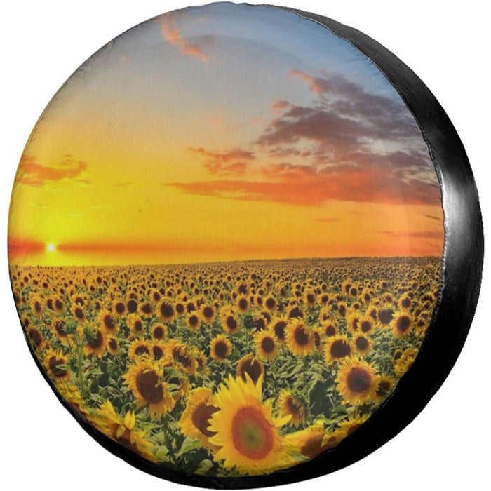14 Inch Sunflower Sunset Spare Tire Cover